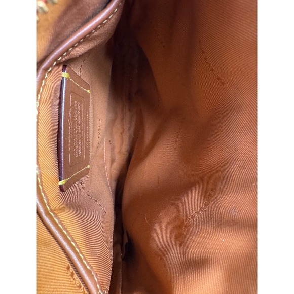 Coach‎ Orange Pebble Leather Crossbody Bag With Front Pocket - Picture 6 of 12